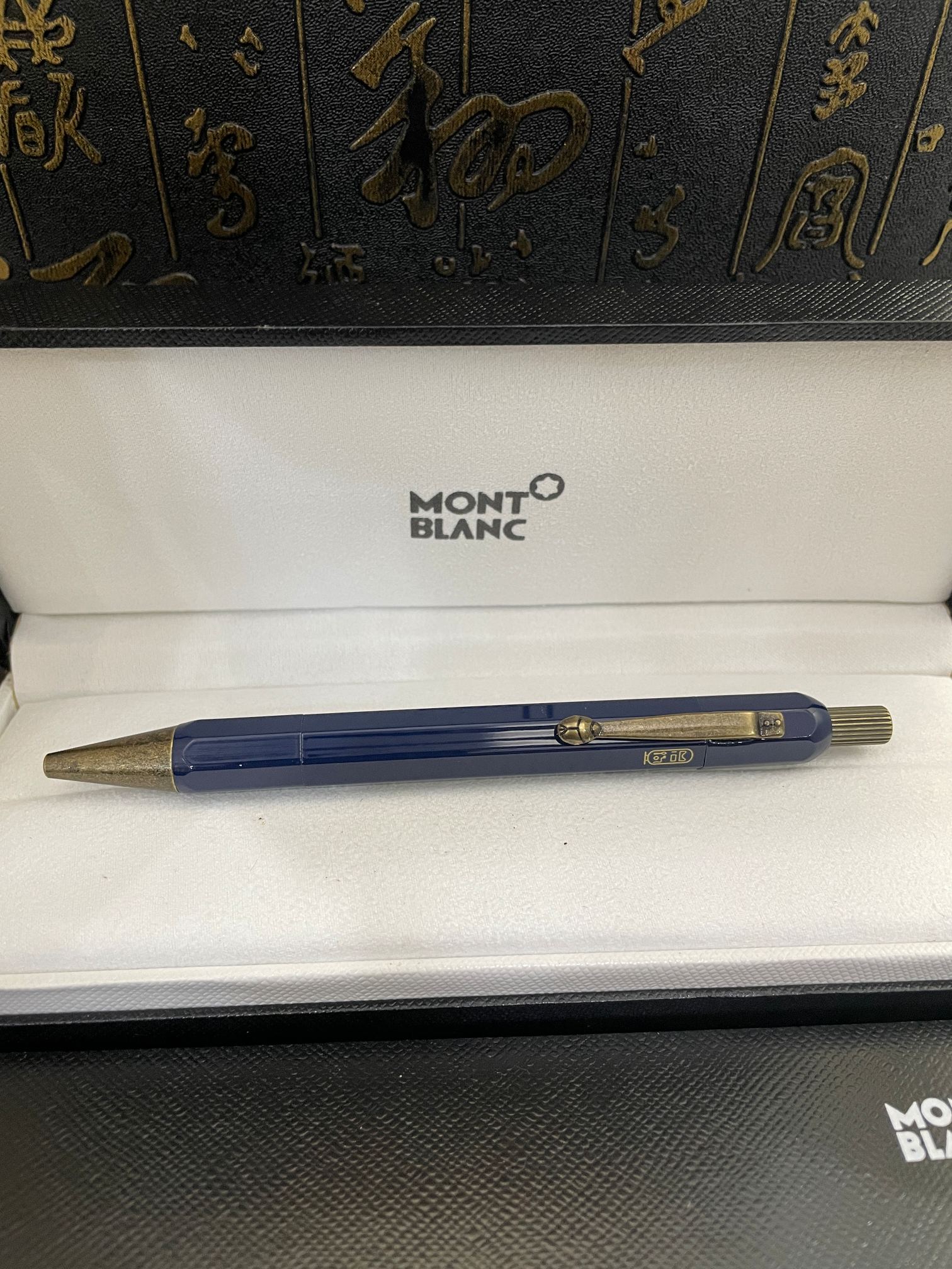 Copy Montblanc Heritage Egyptomania Ballpoint Blue Gold